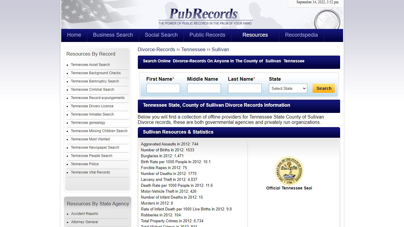 Sullivan County, Tennessee Divorce Records - Pubrecords.com